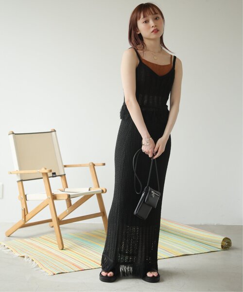 RAY CASSIN（レイカズン）の「フリンジニットビスチェ（その他トップス・レディース・ブラック/ベージュ・FREE）」の15枚目の写真