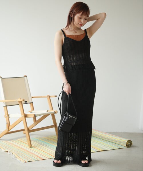 RAY CASSIN（レイカズン）の「フリンジニットビスチェ（その他トップス・レディース・ブラック/ベージュ・FREE）」の16枚目の写真