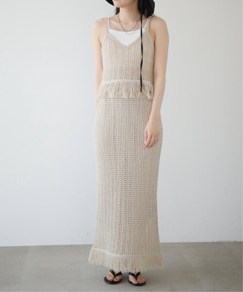 RAY CASSIN（レイカズン）の「フリンジニットビスチェ（その他トップス・レディース・ブラック/ベージュ・FREE）」の21枚目の写真