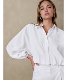 ブラウス シャツ BANANA REPUBLIC FACTORY STORE　　リネンブレンドクロップドシャツ レディース BANANA REPUBLIC FACTORY STORE リネンブレンドクロップドシャツ