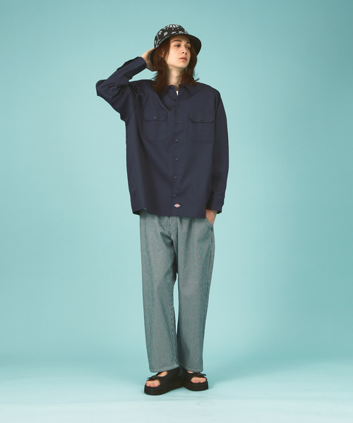 Lee（リー）の「【Lee】XS～XXLまでこれ一本でカバー  フリーサイズ リラックスワイドパンツ FLeeasy/フリージー LM5806（その他パンツ・メンズ・ストライプ/インディゴブルー/ベージュ/ダークネイビー/ホワイト/ブラック/カーキ・フリー）」の22枚目の写真