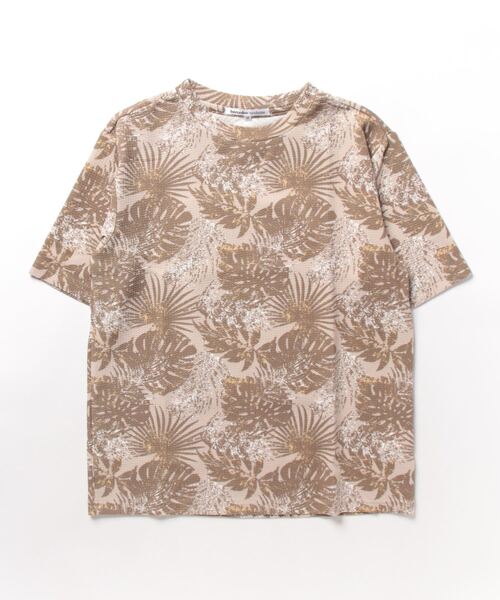 STYLEBLOCK(スタイルブロック)の「エンボスワッフルリーフ柄半袖クルーネックTシャツ(Tシャツ/カットソー・メンズ・ブラック/ネイビー/ベージュ・L/M/LL)」の5枚目の写真