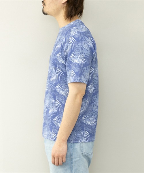STYLEBLOCK(スタイルブロック)の「エンボスワッフルリーフ柄半袖クルーネックTシャツ(Tシャツ/カットソー・メンズ・ブラック/ネイビー/ベージュ・L/M/LL)」の7枚目の写真