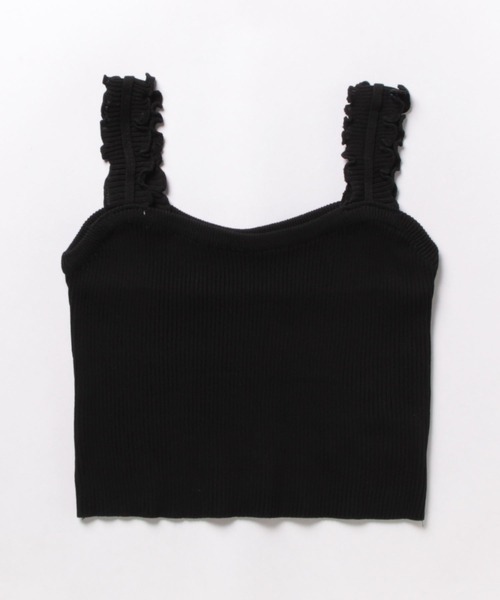 NinaetLina（ニナエリナ）の「リブニットスクエアネックタンクトップ（キャミソール・レディース・ホワイト/ブルー/ブラック/ベージュ・FREE）」の13枚目の写真