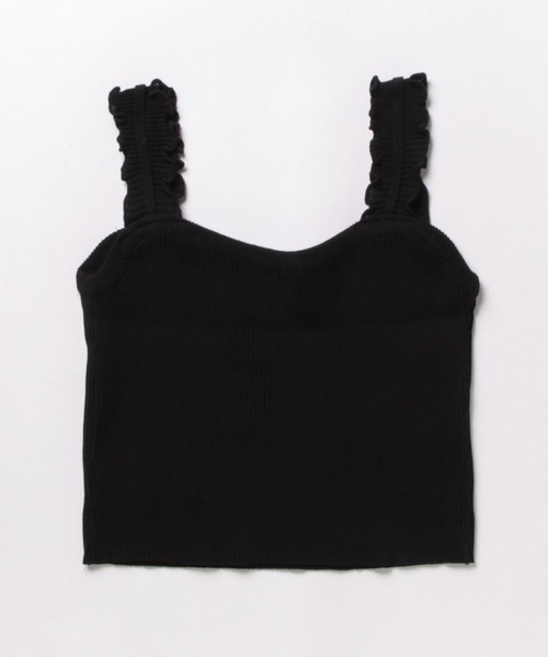 NinaetLina（ニナエリナ）の「リブニットスクエアネックタンクトップ（キャミソール・レディース・ホワイト/ブルー/ブラック/ベージュ・FREE）」の12枚目の写真