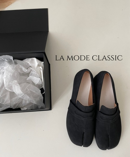 tukn.（トゥクン）の「足袋ローファー/足袋シューズ　スエード（ローファー・レディース・キャメル/ブラック・22.5cm/24.5cm/23.0cm）」の9枚目の写真