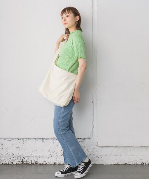 RETRO GIRL（レトロガール）の「シャーリングメロウTee（Tシャツ/カットソー・レディース・グリーン/ホワイト/ブラック/ブルー・FREE）」の20枚目の写真