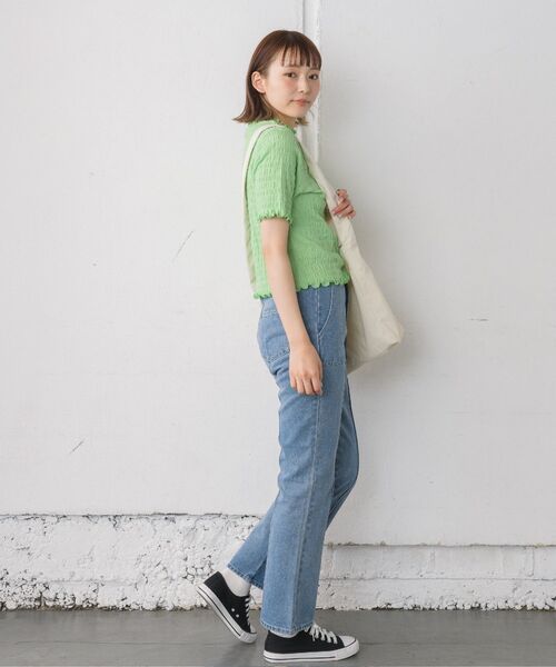 RETRO GIRL（レトロガール）の「シャーリングメロウTee（Tシャツ/カットソー・レディース・グリーン/ホワイト/ブラック/ブルー・FREE）」の21枚目の写真