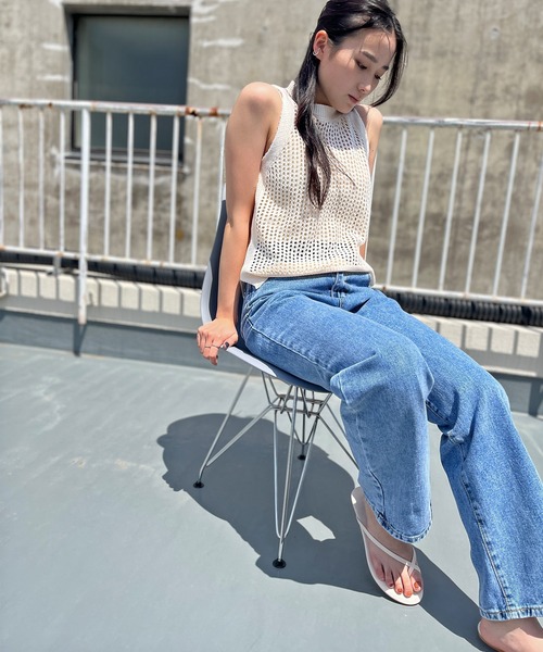 ISOOK(アイスー)の「【ZOZO限定】Sleeveless mesh knit / スリーブレスメッシュニット(タンクトップ・レディース・アイボリー・FREE)」の14枚目の写真