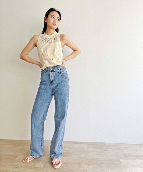 ISOOK(アイスー)の「【ZOZO限定】Sleeveless mesh knit / スリーブレスメッシュニット(タンクトップ・レディース・アイボリー・FREE)」の18枚目の写真