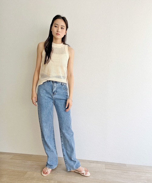 ISOOK(アイスー)の「【ZOZO限定】Sleeveless mesh knit / スリーブレスメッシュニット(タンクトップ・レディース・アイボリー・FREE)」の9枚目の写真