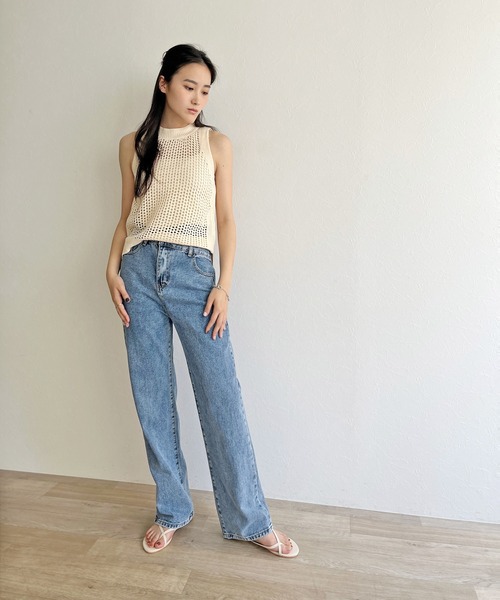 ISOOK(アイスー)の「【ZOZO限定】Sleeveless mesh knit / スリーブレスメッシュニット(タンクトップ・レディース・アイボリー・FREE)」の12枚目の写真