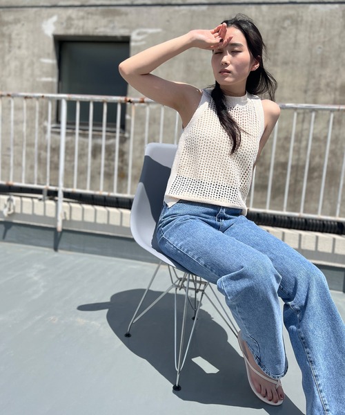 ISOOK(アイスー)の「【ZOZO限定】Sleeveless mesh knit / スリーブレスメッシュニット(タンクトップ・レディース・アイボリー・FREE)」の8枚目の写真