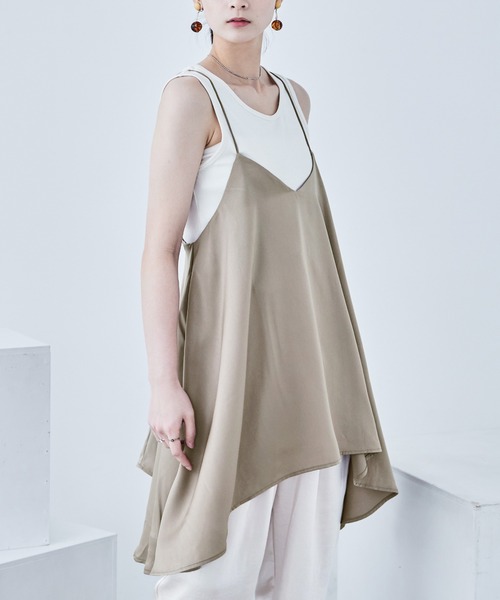 LOUNGEDRESS サテンキャミチュニック セール】サテンキャミチュニック（シャツ/ブラウス