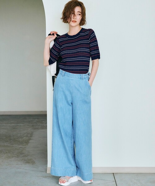 grove（グローブ）の「◆アイレットボーダープルオーバー（ニット/セーター・レディース・ライトグリーン系2/ネイビー系2/アイボリー系2・02/03/04/01/05）」の9枚目の写真