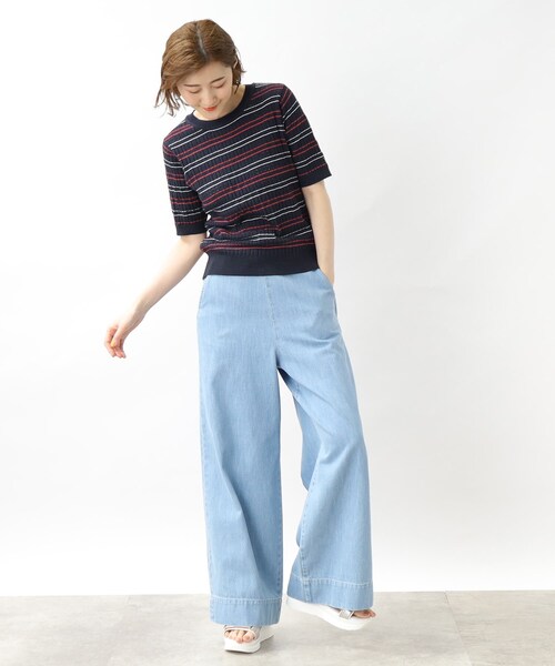 grove（グローブ）の「◆アイレットボーダープルオーバー（ニット/セーター・レディース・ライトグリーン系2/ネイビー系2/アイボリー系2・02/03/04/01/05）」の10枚目の写真