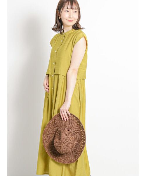 Te chichi TERRASSE（テチチテラス）の「レイヤード風ワンピース（ワンピース・レディース・グレー/イエロー/チャコールグレー・F）」の20枚目の写真