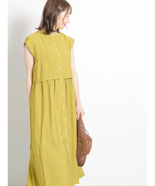 Te chichi TERRASSE（テチチテラス）の「レイヤード風ワンピース（ワンピース・レディース・グレー/イエロー/チャコールグレー・F）」の21枚目の写真