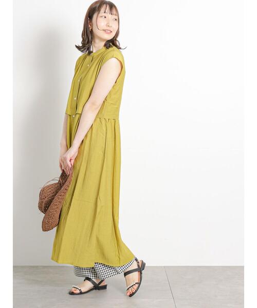 Te chichi TERRASSE（テチチテラス）の「レイヤード風ワンピース（ワンピース・レディース・グレー/イエロー/チャコールグレー・F）」の22枚目の写真