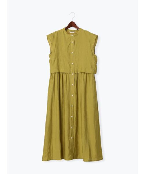 Te chichi TERRASSE（テチチテラス）の「レイヤード風ワンピース（ワンピース・レディース・グレー/イエロー/チャコールグレー・F）」の7枚目の写真