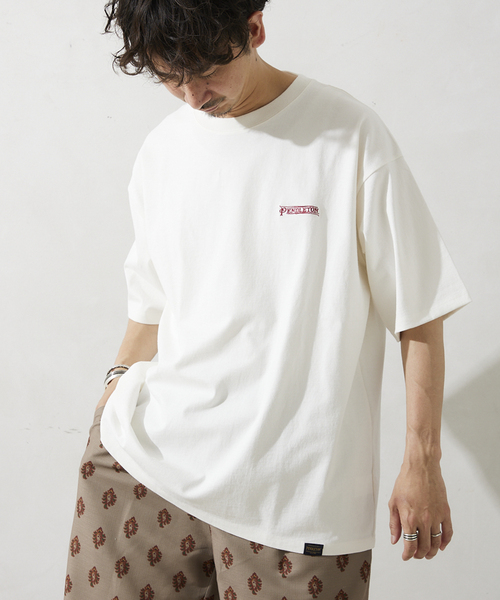 PENDLETON(ペンドルトン)の「【PENDLETON / ペンドルトン】別注 バックプリントパターン刺繍Tシャツ(Tシャツ/カットソー・メンズ・オートミール/ブラック系その他/ブラック/アイボリー・MEDIUM/LARGE)」の1枚目の写真