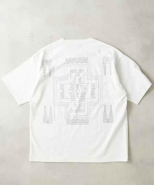 PENDLETON(ペンドルトン)の「【PENDLETON / ペンドルトン】別注 バックプリントパターン刺繍Tシャツ(Tシャツ/カットソー・メンズ・オートミール/ブラック系その他/ブラック/アイボリー・MEDIUM/LARGE)」の19枚目の写真