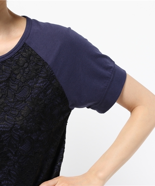 OUTLET(アウトレット)の「【CIAOPANIC TYPY】レースドッキングTシャツ(Tシャツ/カットソー・レディース・ネイビー・FREE)」の6枚目の写真