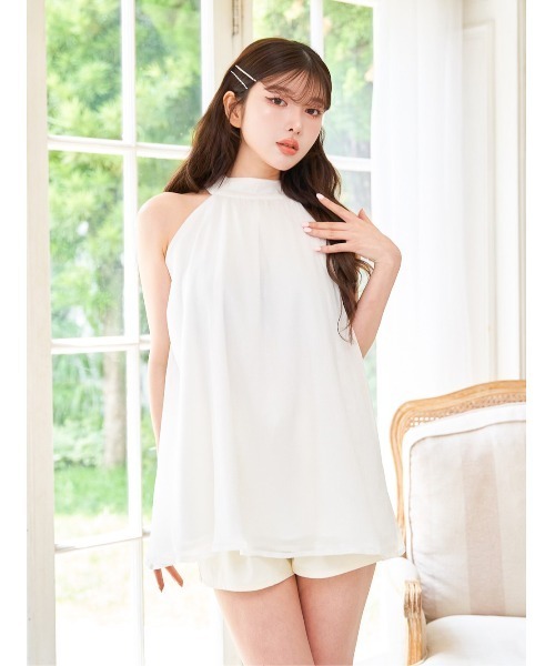 ダーリッチ　ワンピース　darich ホワイト セットアップ ダーリッチ Darich デコルテシアーカットミニワンピース