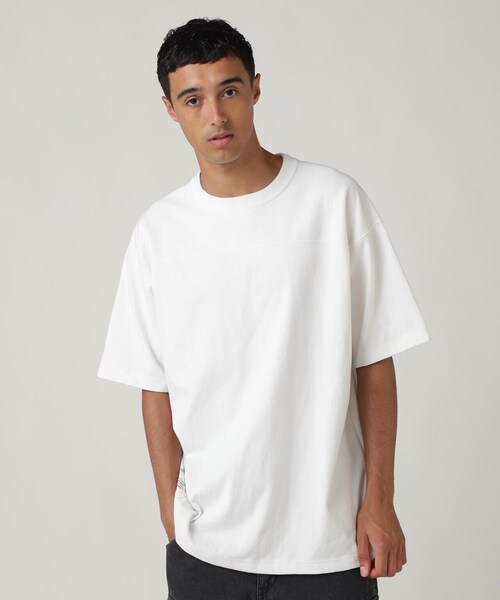 BASIC HEAVYWEIGHT S／S FOOTBALL T-SHIRT ／ ベーシック ヘビー BASICKS | HS 90's Vibes Football T-shirt - navy – FAB4