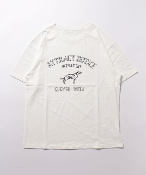 aimoha(アイモハ)の「アメカジ風 プリントTシャツ(Tシャツ/カットソー・レディース・ネイビー/ホワイト/グレー・FREE)」の5枚目の写真