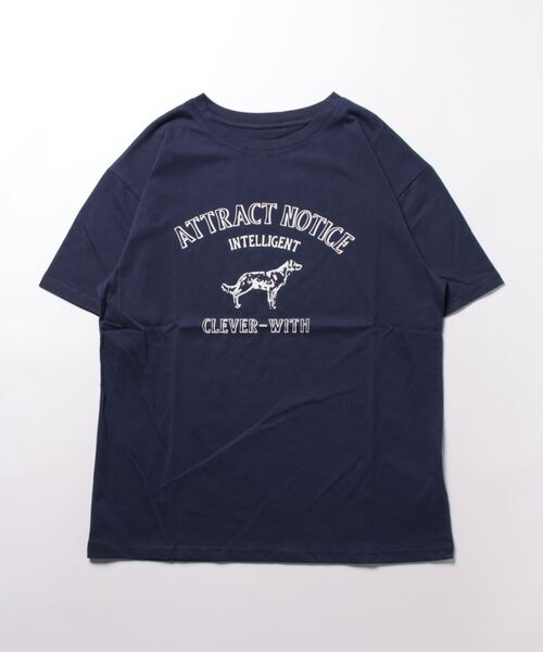 aimoha(アイモハ)の「アメカジ風 プリントTシャツ(Tシャツ/カットソー・レディース・ネイビー/ホワイト/グレー・FREE)」の7枚目の写真