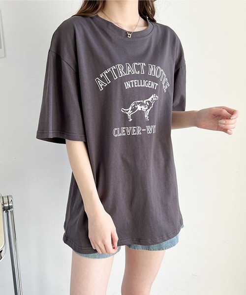 aimoha(アイモハ)の「アメカジ風 プリントTシャツ(Tシャツ/カットソー・レディース・ネイビー/ホワイト/グレー・FREE)」の11枚目の写真