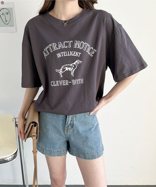 aimoha(アイモハ)の「アメカジ風 プリントTシャツ(Tシャツ/カットソー・レディース・ネイビー/ホワイト/グレー・FREE)」の14枚目の写真