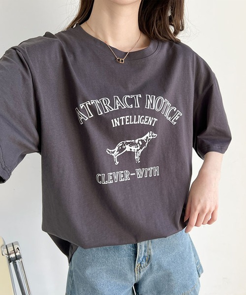 aimoha(アイモハ)の「アメカジ風 プリントTシャツ(Tシャツ/カットソー・レディース・ネイビー/ホワイト/グレー・FREE)」の22枚目の写真