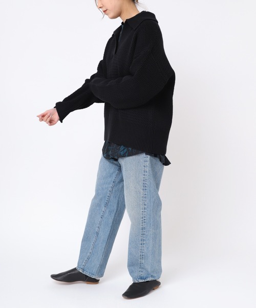 RNA-N（アールエヌエーエヌ）の「K2635 襟付きスキッパーニットプルオーバー（ニット/セーター・レディース・キナリ/ブラウン/ブラック・MEDIUM）」の7枚目の写真