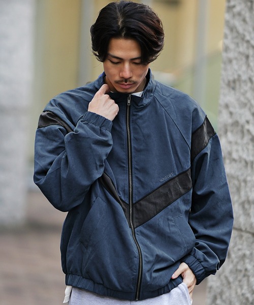 SOMEDIFF(サムディフ)の「【SOMEDIFF】PeachSkin IPFUトラックジャケット メンズ ナイロンジャケット ジャージ ブルゾン オーバーサイズテックジャケットフィットネス 春服(ジャージ・メンズ・チャコール/ネイビー/アイボリー・L/M)」の8枚目の写真