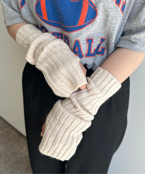 CPCM(シーピーシーエム)の「MIX糸アームウォーマー(アームカバー・レディース・ライトベージュ/チャコールグレー/ピンク・FREE)」の3枚目の写真