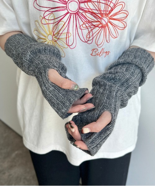 CPCM(シーピーシーエム)の「MIX糸アームウォーマー(アームカバー・レディース・ライトベージュ/チャコールグレー/ピンク・FREE)」の9枚目の写真