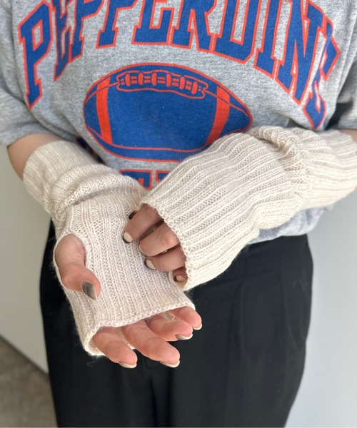 CPCM(シーピーシーエム)の「MIX糸アームウォーマー(アームカバー・レディース・ライトベージュ/チャコールグレー/ピンク・FREE)」の14枚目の写真