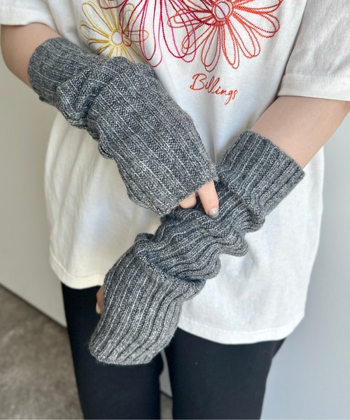 CPCM(シーピーシーエム)の「MIX糸アームウォーマー(アームカバー・レディース・ライトベージュ/チャコールグレー/ピンク・FREE)」の6枚目の写真