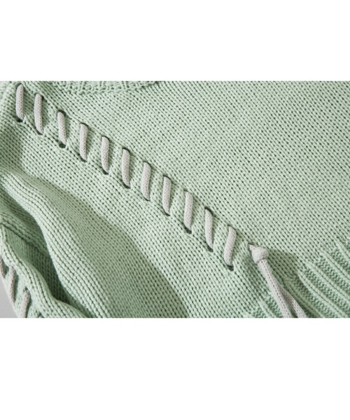 aimoha(アイモハ)の「手縫いステッチショートニットトップス(ニット/セーター・レディース・ブラック/ライトグリーン/ホワイト・FREE)」の6枚目の写真