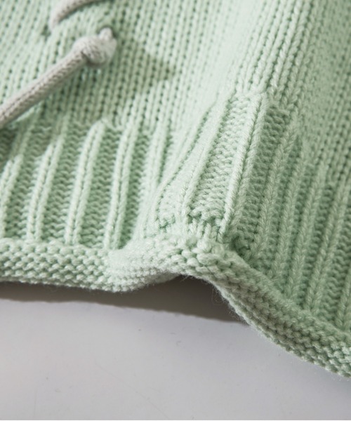 aimoha(アイモハ)の「手縫いステッチショートニットトップス(ニット/セーター・レディース・ブラック/ライトグリーン/ホワイト・FREE)」の9枚目の写真