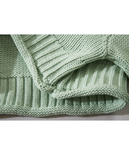 aimoha(アイモハ)の「手縫いステッチショートニットトップス(ニット/セーター・レディース・ブラック/ライトグリーン/ホワイト・FREE)」の11枚目の写真