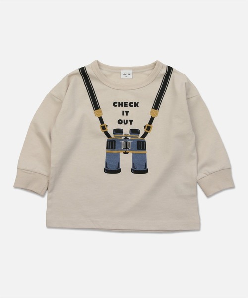 chil2（チルツー）の「コットン100％ プリント 長袖Tシャツ（Tシャツ/カットソー・キッズ・E/B/H/L/A/I/J/F/C/K/D/G・90cm/110cm/130cm/140cm/100cm/80ｃｍ/120cm）」の2枚目の写真