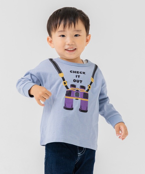 chil2（チルツー）の「コットン100％ プリント 長袖Tシャツ（Tシャツ/カットソー・キッズ・E/B/H/L/A/I/J/F/C/K/D/G・90cm/110cm/130cm/140cm/100cm/80ｃｍ/120cm）」の3枚目の写真