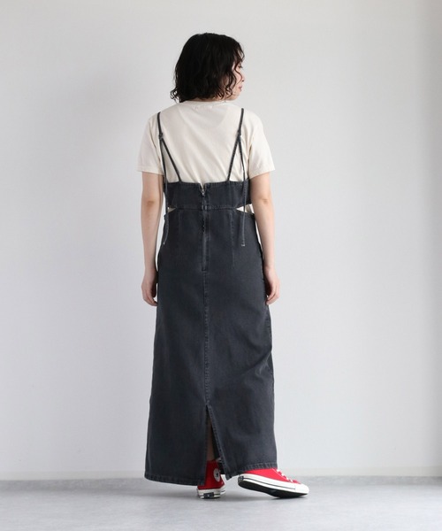 cepo（セポ）の「スリットデニムキャミワンピース（ワンピース・レディース・ブルー系1/ブラック・M）」の22枚目の写真
