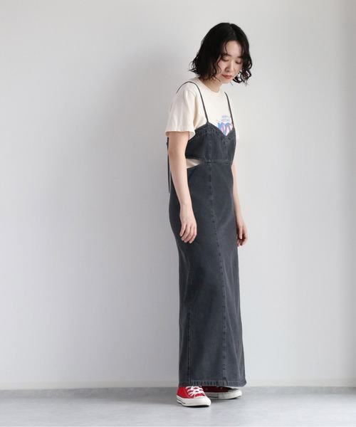 cepo（セポ）の「スリットデニムキャミワンピース（ワンピース・レディース・ブルー系1/ブラック・M）」の19枚目の写真