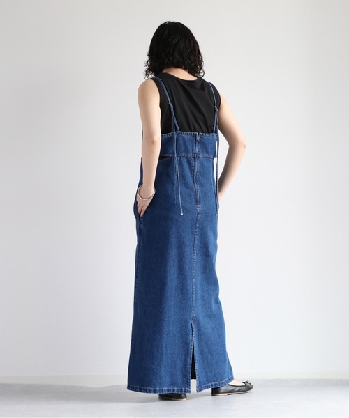 cepo（セポ）の「スリットデニムキャミワンピース（ワンピース・レディース・ブルー系1/ブラック・M）」の11枚目の写真