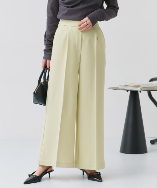 Pierrot（ピエロ）の「高見えワイドパンツ（その他パンツ・レディース・アイボリー/ダークネイビー/グレー系その他/グレイッシュベージュ/ピンク系その他/ブラック/グリーン系その他/ベージュ/ブラウン系その他/グレー系その他2/イエロー系その他/ベージュ系その他/モカ/ライトベージュ・TM/S/TLL/M/LL/PM/L/PS/PL/TL）」の13枚目の写真