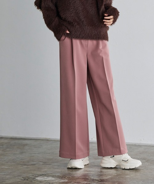 Pierrot（ピエロ）の「高見えワイドパンツ（その他パンツ・レディース・アイボリー/ダークネイビー/グレー系その他/グレイッシュベージュ/ピンク系その他/ブラック/グリーン系その他/ベージュ/ブラウン系その他/グレー系その他2/イエロー系その他/ベージュ系その他/モカ/ライトベージュ・TM/S/TLL/M/LL/PM/L/PS/PL/TL）」の14枚目の写真